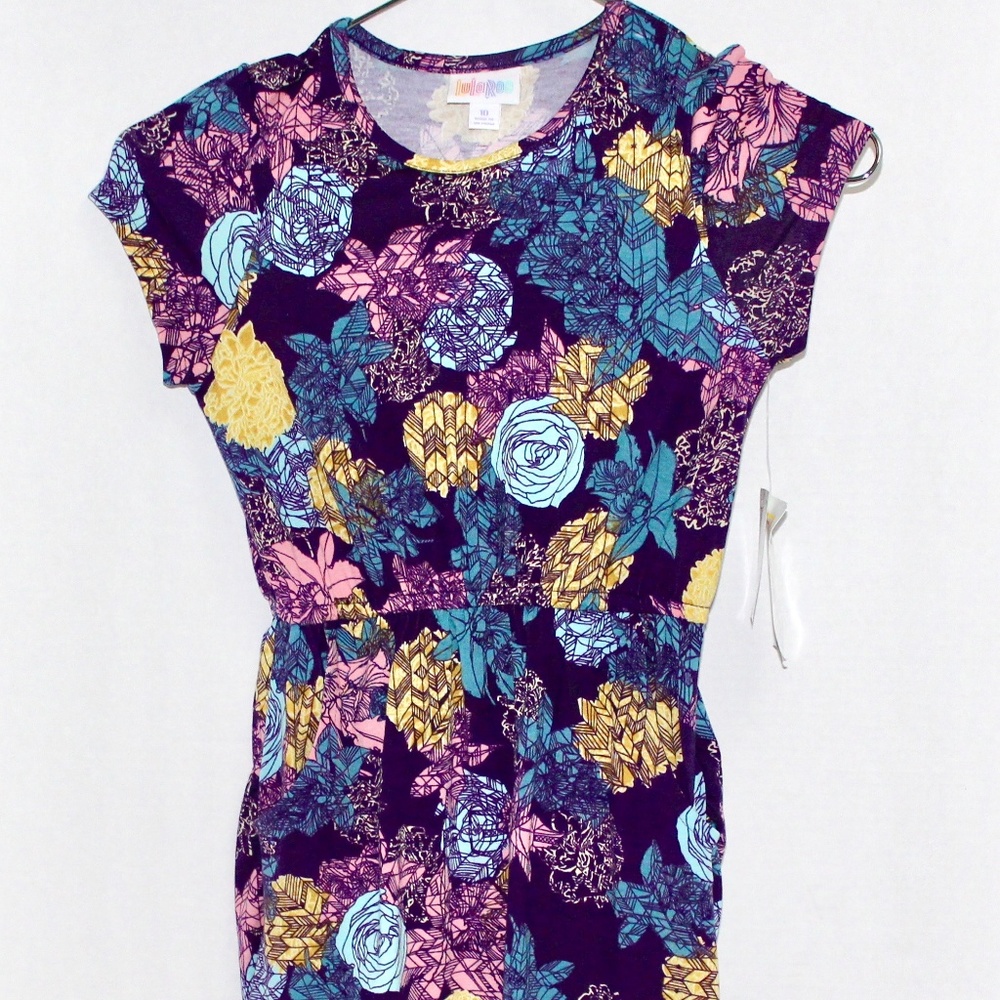 NWT LuLaRoe Girls Purple Floral Dress